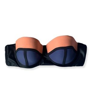 Maaji strapless leather bandeau bikini top medium